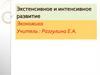 Экстенсивное и интенсивное развитие. Экономика
