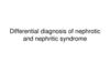 Differential diagnosis of nephrotic and nephritic syndrome