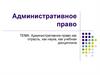 Административное право как отрасль, как наука, как учебная дисциплина