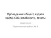 Проведение общего аудита сайта: SEO, юзабилити, тексты