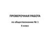 Проверочная работа по обществознанию, 6 класс