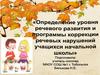 Определение уровня речевого развития и программы коррекции речевых нарушений учащихся начальной школы