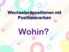 Wechselpräpositionen mit Positionsverben. Wohin?