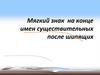 Мягкий знак на конце имен существительных после шипящих