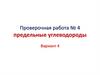 Предельные углеводороды. Проверочная работа № 4. Вариант 4
