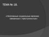 Негативные социальные явления, связанные с преступностью. Тема 18