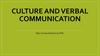 Culture and verbal communication