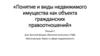 «Понятие и виды недвижимого имущества как объекта гражданских правоотношений». Лекция 2