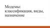 Модемы: классификация, виды, назначение