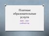 Платные образовательные услуги