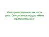 Имя прилагательное как часть речи. Синтаксическая роль имени прилагательного