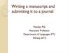 Writing a manuscript and submitting it to a journal