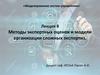 Методы экспертных оценок и модели организации сложных экспертиз. Лекция 8