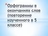 Орфограммы в окончаниях слов