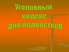 Уголовный кодекс для детей