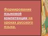 Формирование языковой компетенции на уроках русского языка