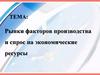 Рынки факторов производства и спрос на экономические ресурсы