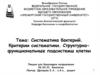 Систематика бактерий. Критерии систематики. Структурно-функциональные подсистемы клетки