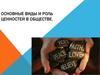 Основные виды и роль ценностей в обществе