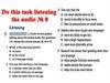 Do this task listening the audio № 8