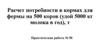 Расчет потребности в кормах для фермы на 500 коров (удой 5000 кг молока в год