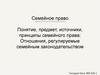 Семейное право. Понятие, предмет, источники, принципы семейного права. Отношения, регулируемые семейным законодательством