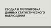 Сводка и группировка данных статистического наблюдения