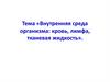 Внутренняя среда организма: кровь, лимфа, тканевая жидкость. Группы крови