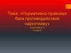 Нормативно-правовая база противодействия наркотизму