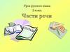 Урок русского языка. 2 класс. Части речи