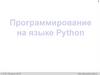 Программирование на языке Python