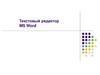 Текстовый редактор MS Word