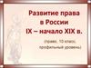 Развитие права в России IX – начало XIX в