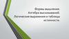 Формы мышления. Алгебра высказываний. Логические выражения и таблицы истинности