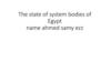 The state of system bodies of Egypt