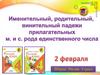 Именительный, родительный, винительный падежи прилагательных м. и с. рода единственного числа