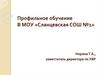 Профильное обучение В МОУ «Сланцевская СОШ №1»