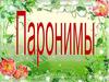 Паронимы. Словарь паронимов современного русского языка
