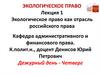 Экологическое право как отрасль российского права