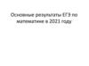 Основные результаты ЕГЭ по математике в 2021 году