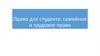 Право для студента: семейное и трудовое право