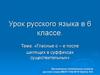 Гласные о – е после шипящих в суффиксах существительных. 6 класс
