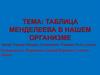Таблица Менделеева в нашем организме