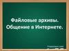 Файловые архивы. Общение в Интернете