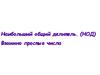 Наибольший общий делитель. (НОД) Взаимно простые числа