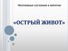 Неотложные состояния в хирургии «Острый живот»