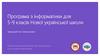 Програма з інформатики для 5-9 класів Нової української школи
