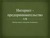 Интернет-предпринимательство. Выбор идеи для бизнеса и описание концепции