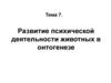Развитие психической деятельности животных в онтогенезе