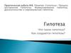 Что такое гипотеза? Практическая работа №8